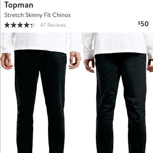 Black Stretch Skinny Topman Chinos, Gently worn